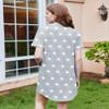 Ekouaer Nightgowns for Women Button Nightshirt Short Sleeve Pajama Dress Classic Sleepshirt Soft Nightwear Grey Star M view 3