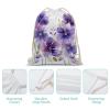 DJUETRUI Drawstring Bags Drawstring Backpack Watercolor Purple Flowers Sports Gym Bag for Women Men Sports Sackpack view 4