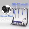 SPUZZOD Badminton Racket Storage Rack, Mobile Badminton Racket Display Storage Rack, 25~30 Pcs Kids Adult Tennis Racquets Organizer Cart Black Steel Frame view 2