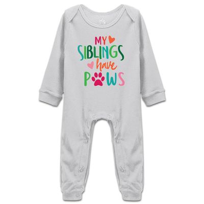 Aspachaelvy My Siblings Have Paws Baby Unisex Bodysuit Short Sleeve/Long Sleeve Outfits Infant Sleeveless Rompers