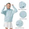 Rolanko Girls Zip Up Sun Hoodie with Thumb Holes, UV Protection Clothing for Kids Lightweight Athletic Jacket(Blue,8-9 Y) view 4