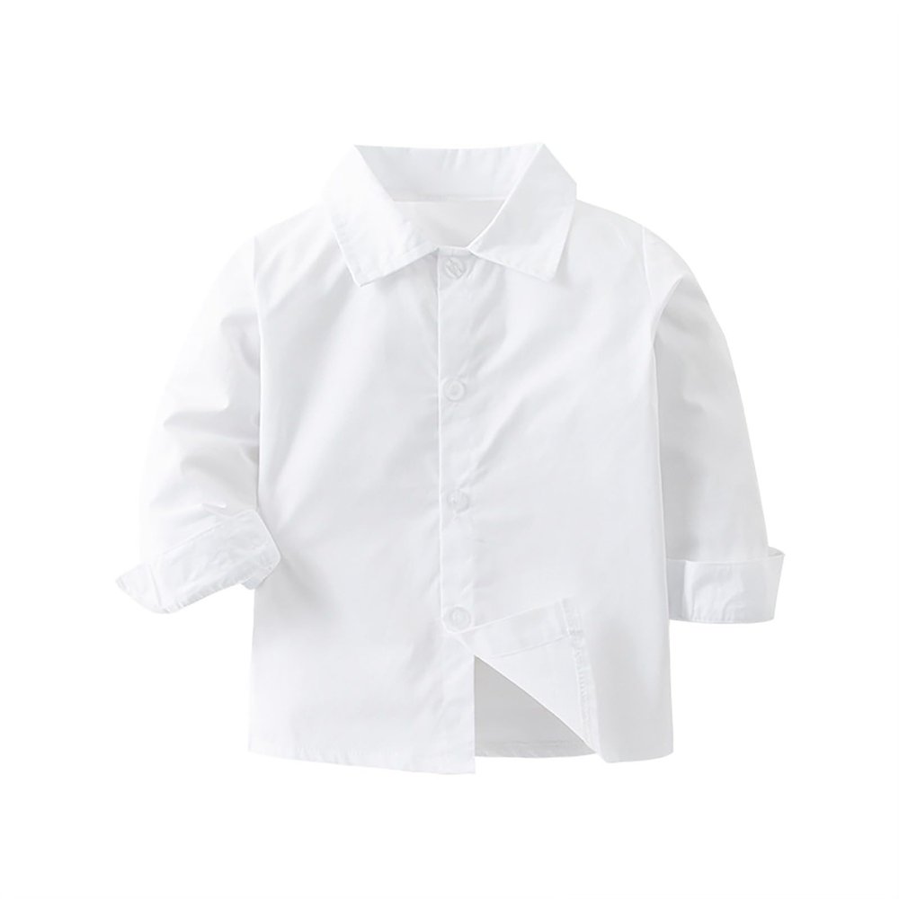 Betadog Toddler Boy Clothes Button Down Shirt Long Sleeve Boy Fall Tees Toddler Boys Short Sleeve (WH2, 12-18 Months)