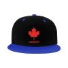 Canadian Maple Leaf Snap Back Hat Boys Girls Fashion Hip Hop Adjustable Flat Bill Hat Blue view 2