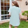Ekouaer Nightgowns for Women Button Down Night Gowns Short Sleeve Sleepwear view 3