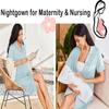 Ekouaer Nightgowns for Women Button Down Night Gowns Short Sleeve Sleepwear view 4
