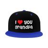 I Love Grandpa Snap Back Hat Kids Fashion Hip Hop Adjustable Flat Bill Hat Blue view 2