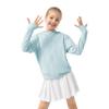 Rolanko Kids Zip Up Hoodie Sweatshirt with Thumb Holes, Light Sun Protective Jacket for Girls Active Tops(Blue,6-7 Y)