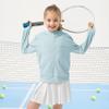 Rolanko Kids Zip Up Hoodie Sweatshirt with Thumb Holes, Light Sun Protective Jacket for Girls Active Tops(Blue,6-7 Y) view 2