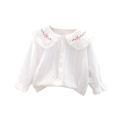 Betadog Toddler Girls Classic Kids Baby Casual Long Sleeve Doll Collar Blouse Tops Doll Collar Shirt (F, 7-8 Years)