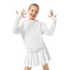 Rolanko Kids Zip Up Hoodie Sweatshirt with Thumb Holes, Light Sun Protective Jacket for Girls Active Tops(White,11-12 Y)