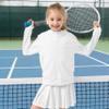 Rolanko Kids Zip Up Hoodie Sweatshirt with Thumb Holes, Light Sun Protective Jacket for Girls Active Tops(White,11-12 Y) view 2