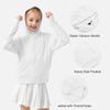 Rolanko Kids Zip Up Hoodie Sweatshirt with Thumb Holes, Light Sun Protective Jacket for Girls Active Tops(White,11-12 Y) view 3