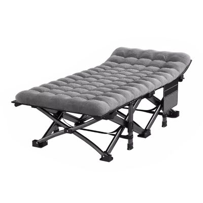 Foldable Bed with Mattress Queen with 4D Headrest Folding Camping Cot Folding Cot Camping Cot for Adults Portable Folding Outdoor Cot(Black)