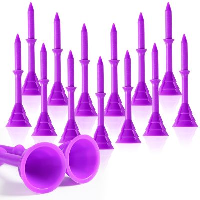 GKandi Golf Tees Plastic Tee 3 1/4 Inch 20 40 Pack Unbreakable Tee, Durable Stable Golf Tee Colors Available for Golfer Practice (Purple, 20 Pcs)