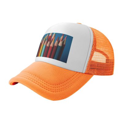 Baseball Cap Classic Dad Hat for Men Women Adjustable Baseball Hat Bright Colored Pencils Golf Hats Trucker Hats All Seasons Orange
