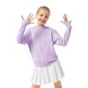Rolanko Kids Zip Up Hoodie Sweatshirt with Thumb Holes, Light Sun Protective Jacket for Girls Active Tops(Purple,6-7 Y)