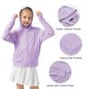 Rolanko Kids Zip Up Hoodie Sweatshirt with Thumb Holes, Light Sun Protective Jacket for Girls Active Tops(Purple,6-7 Y) view 4