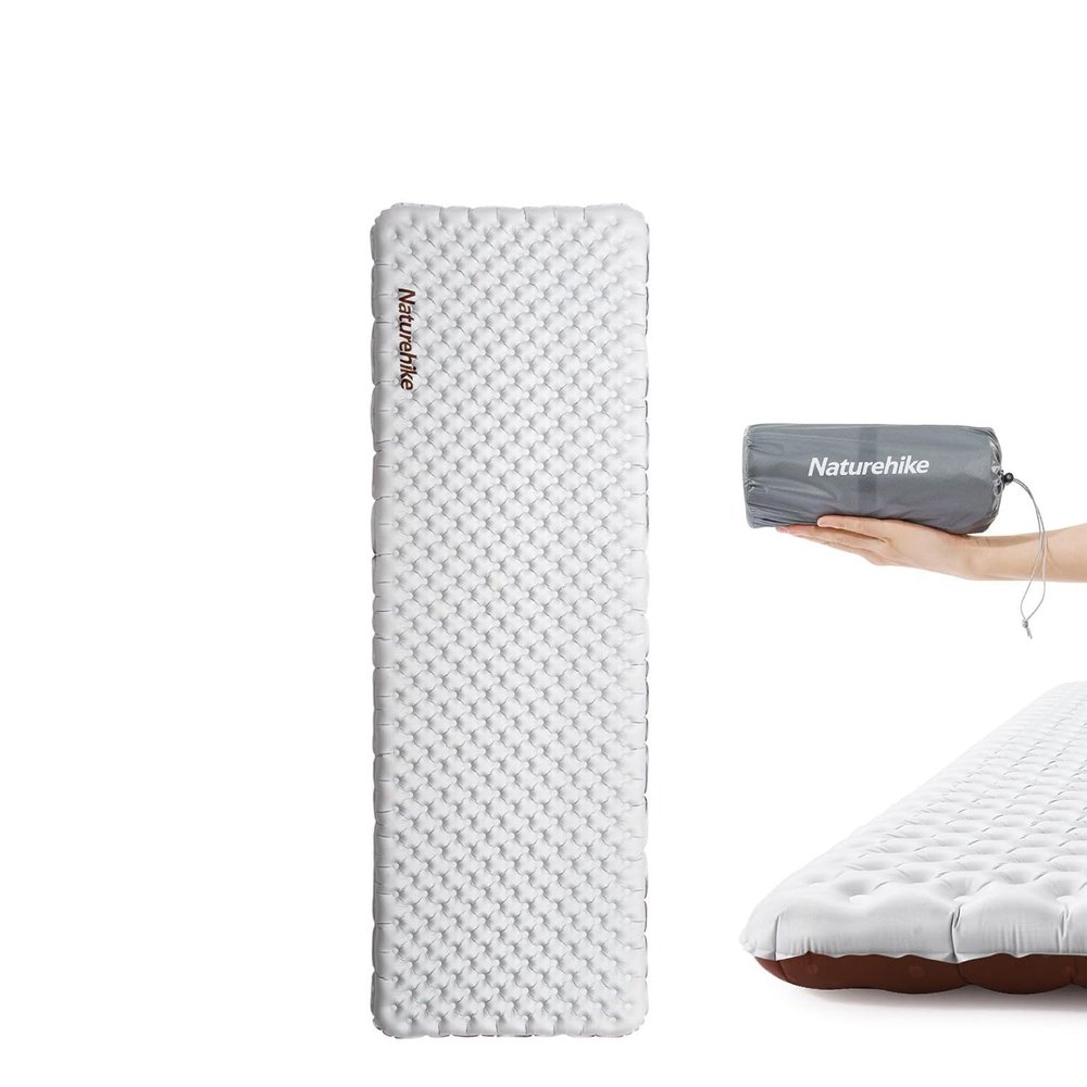 Naturehike Self-Inflating Sleeping Mats for Camping, 3'' Ultra Thick Camping Mat 5.8 R-Value Insulated Camping Mattress, 4-Season Inflatable Foam Camping Mat for Car, Hiking(R5.8 Rectangles - Plus)