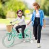 COSTWAY Kids Bike, 18 Inch Toddlers Bike with Kickstand, Training Wheels, Adjustable Seat & Handlebar, Hand & Coaster Brakes, Basket, Bell, Kids Bicycle for Girls Boys Aged 3-8 Years Old, Green view 2