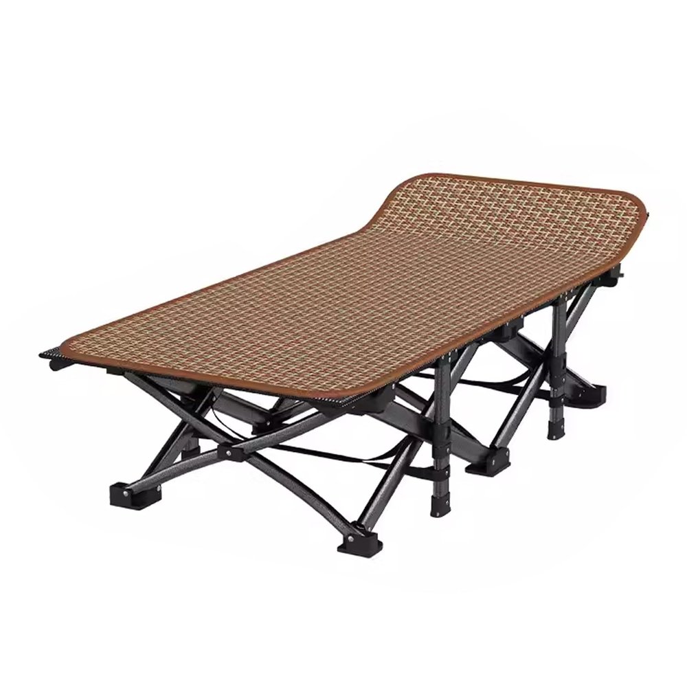 Foldable Bed with Mattress Queen with 4D Headrest Folding Camping Cot Folding Cot Camping Cot for Adults Portable Folding Outdoor Cot(Brown)