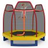 GYMAX Trampoline for Kids, 7FT Toddler Trampoline with Safety Enclosure Net & Seamless Spring Pad, Heavy Duty Small Indoor/Outdoor Rebounder for Boys, Girls Age 3+ view 1