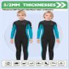 Hevto Size 6 Kids 3mm Full Wetsuit & 2mm Shorty Wetsuit Bundles - Boys Girls Toddler Youth in Cold Water for Swimming view 2