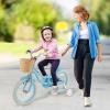 COSTWAY Kids Bike, 16 Inch Toddlers Bike with Training Wheels, Adjustable Seat & Handlebar, Hand & Coaster Brakes, Basket, Bell, Kids Bicycle for Girls Boys Aged 3-8 Years Old, Blue view 2