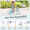 COSTWAY Kids Bike, 16 Inch Toddlers Bike with Training Wheels, Adjustable Seat & Handlebar, Hand & Coaster Brakes, Basket, Bell, Kids Bicycle for Girls Boys Aged 3-8 Years Old, Blue view 3