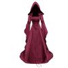 Women's Gothic Dress with Hood Medieval Corset Renaissance Dress Victorian Halloween Costume Cosplay Party Gown Dresses Red view 1