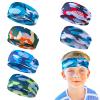 6Pcs Kids Sweatbands Boys Headbands for Sports Breathable Elastic Kids Sweatbands Non Slip Soccer Headbands for Boys Youth Baseball Basketball Running Exercise Sweat Absorbing Hairband view 1