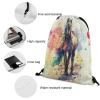 USONEPT Drawstring Backpack Waterproof Sports String Bag Adjustable Lightweight Gym Dance Sackpack for Women Men Boys Girls view 3