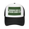 Bourbon Goes in Wisdom Comes Out Trucker Hats Sunshade and Sand Proof Durable Made of Polyester view 2