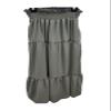 BIWTUP Womens Flared Sheering Maxi Skirt Ladies A Line Pleated Elasticated Waist Long Skirt with Pocket Khaki view 2