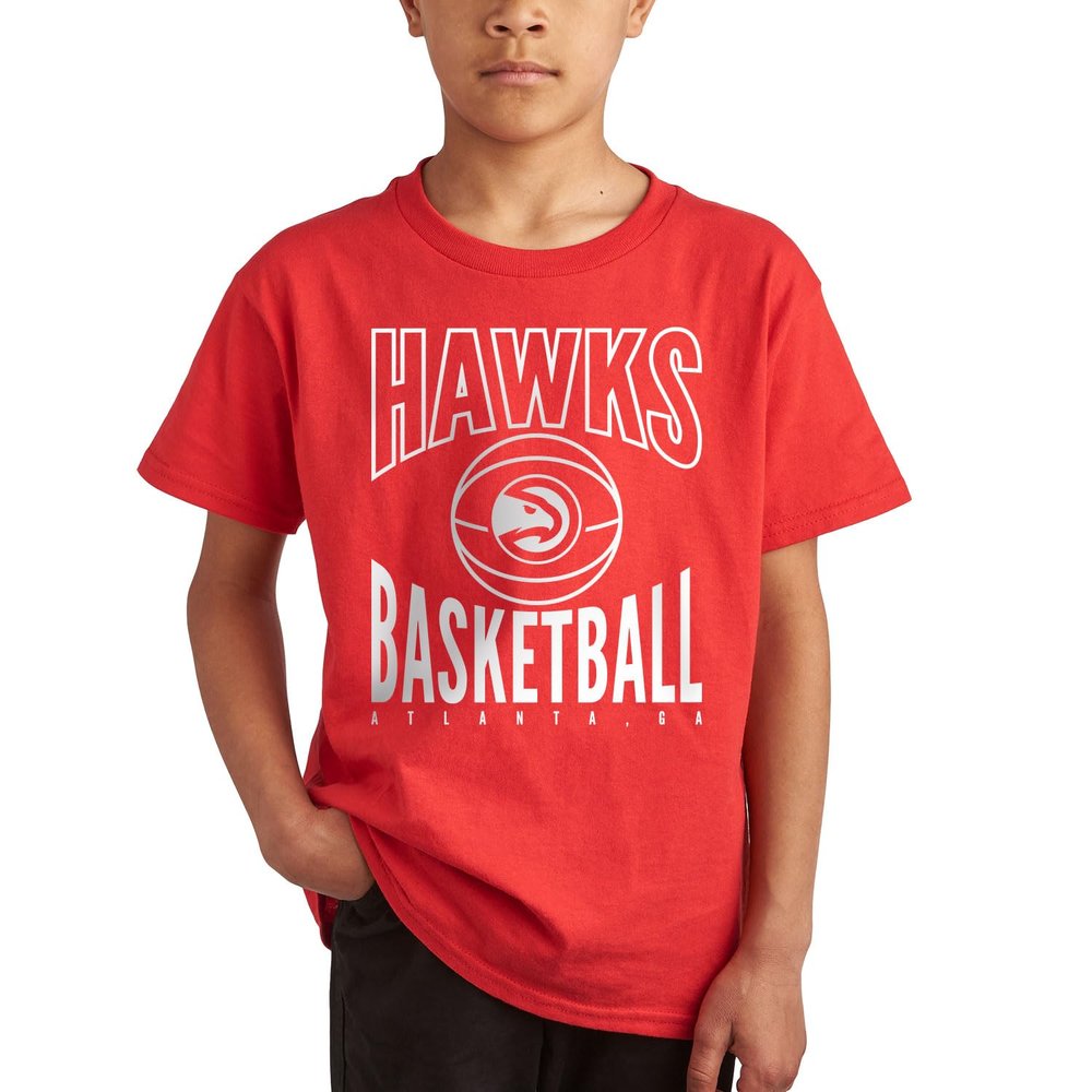 Atlanta Hawks NBA Team Basketball - Kids Short Sleeve Fan T-Shirt for Boys and Girls