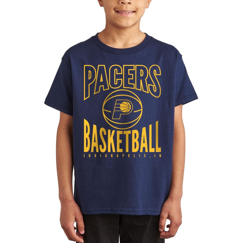 Junk Food NBA - Indiana Pacers Team Basketball Kids SS T-Shirt Navy