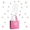 SANUIU Flower Letter Charms Accessories for Rubber Bag, Insert Decorative Flower Charms for Rubber Bag Beach Totes view 1
