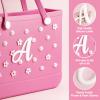 SANUIU Flower Letter Charms Accessories for Rubber Bag, Insert Decorative Flower Charms for Rubber Bag Beach Totes view 3