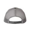 TeesAndTankYou Weekend Hooker Fishing Mesh Back Trucker Cap Engraved Faux-Leather Patch Adjustable Hat Heather Gray/Red view 2