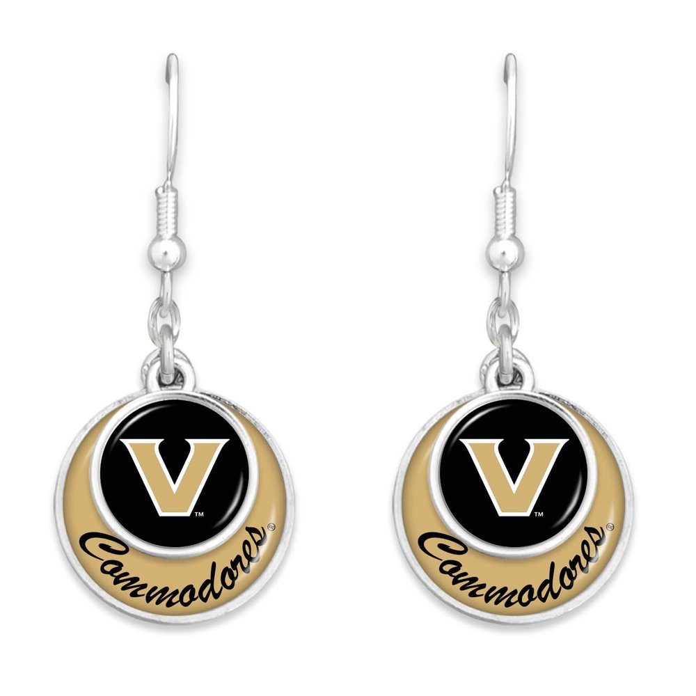 From the Heart Vanderbilt Commodores Stacked Disk Earrings Jewelry Gift Licensed, Silver