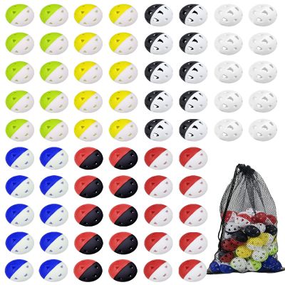 70 Pack Practice Golf Balls, 42mm Rubber Golf Training Ball, Hollow Airflow Limited Flight, Mini Soft Plastic Balls for Home Putting or Backyard Swing, Driving Range Indoor or Outdoor, Women & Men