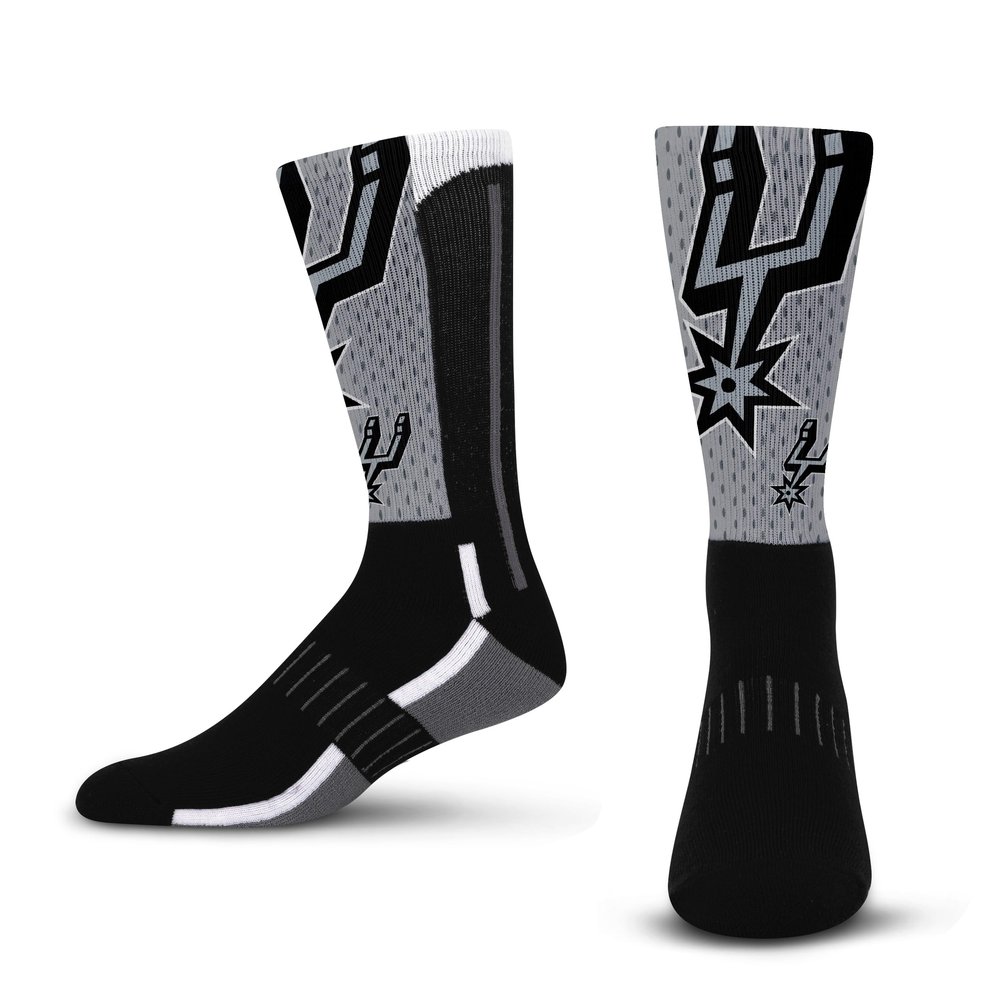For Bare Feet NBA SAN ANTONIO SPURS Logo Zoom Mesh Secondary Color Crew Sock Youth