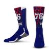For Bare Feet NBA PHILADELPHIA 76ERS Splatter Logo Crew Sock Youth view 1