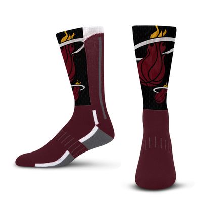 For Bare Feet NBA MIAMI HEAT Logo Zoom Mesh Primary Crew Sock Youth