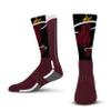 For Bare Feet NBA MIAMI HEAT Logo Zoom Mesh Primary Crew Sock Youth view 1