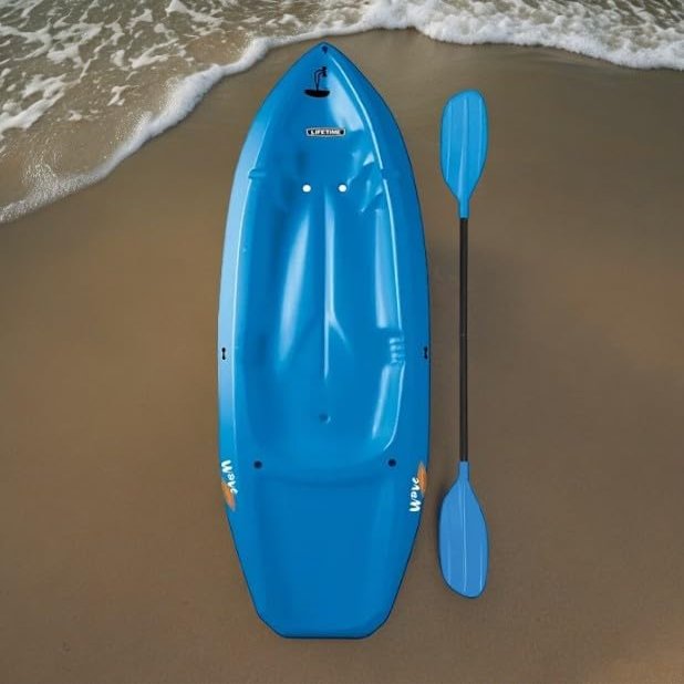 The Wave 6' Youth Kayak with Paddle. Designed for Stability and Safety, It's The Perfect Choice for Young Paddlers Ready to Conquer The Water (Blue, 2 Pack)