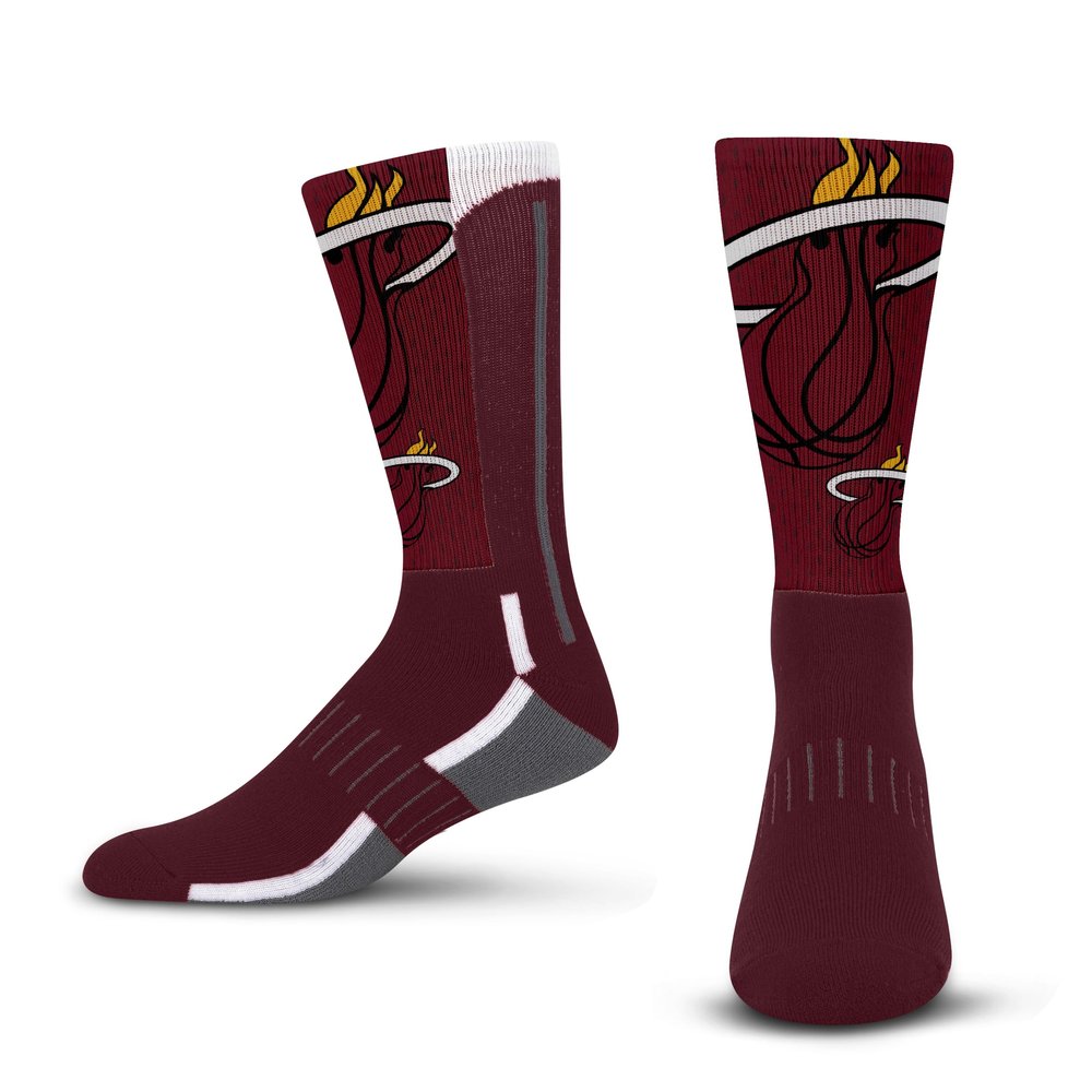 For Bare Feet NBA MIAMI HEAT Logo Zoom Mesh Secondary Color Crew Sock Youth