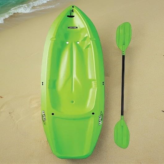 Generic The wave 6' Youth Kayak with Paddle. Designed for Stability and Safety, It's The Perfect Choice for Young Paddlers Ready to Conquer The Water (Lime, 1 PACK), 90153