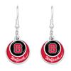 From the Heart North Carolina State Wolfpack Stacked Disk Earrings Jewelry Gift Licensed NC State NCSU, Silver view 1