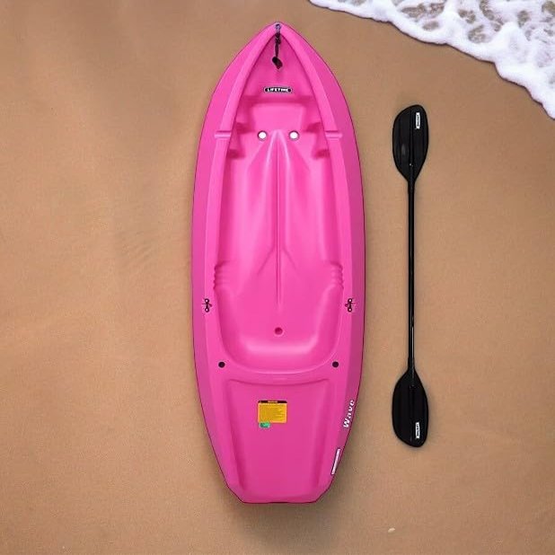 The Wave 6' Youth Kayak with Paddle. Designed for Stability and Safety, It's The Perfect Choice for Young Paddlers Ready to Conquer The Water (Pink, 2 Pack)