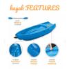 NineFit Basics The Wave 6' Youth Kayak with Paddle. Designed for Stability and Safety, It's The Perfect Choice for Young Paddlers Ready to Conquer The Water (Blue, 1 Pack), 90097 view 4